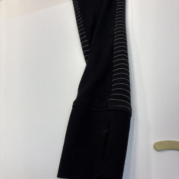 CABI Black White Stripe Metal Zip Modern Casual Minimalist Tailored Jacket M - Picture 10 of 14